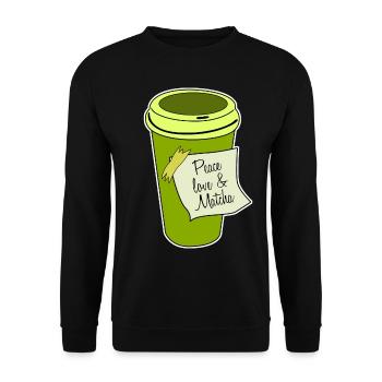 Matcha Tea Japanese Green Tea Powder - Unisex Sweatshirt - black - Front - Alina (178cm) & Michal (187cm)
