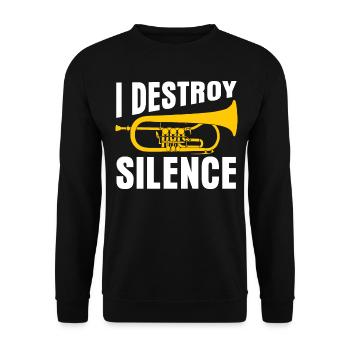 Flugelhorn Orchestra Brass Music - Unisex Pullover - Schwarz - Vorne - Alina (178cm) & Michal (187cm)