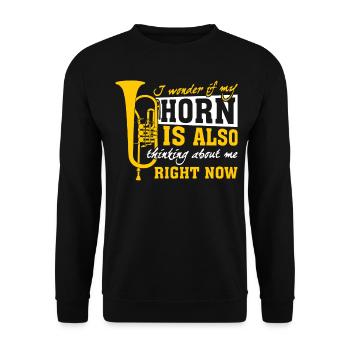Musique de bugle - Sweat-shirt Unisexe - noir - Devant - Alina (178cm) & Michal (187cm)