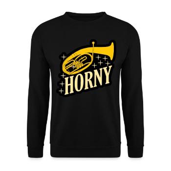 Tenor Horn Brass Instrument Orchestra - Unisex Sweatshirt - black - Front - Alina (178cm) & Michal (187cm)