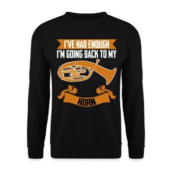 Tenorhorn Brass Instrument Orchestra - Unisex Pullover - Schwarz - Vorne - Alina (178cm) & Michal (187cm)