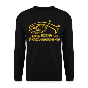 Brass Instrument Tenorhorn Orchestra - Unisex Pullover - Schwarz - Vorne - Alina (178cm) & Michal (187cm)