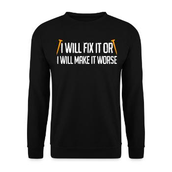 DIY Dad Handyman Workshop Craftsman - Unisex Sweatshirt - black - Front - Alina (178cm) & Michal (187cm)