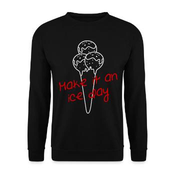 Ice Cream Cup Summer Icecream - Unisex Pullover - Schwarz - Vorne - Alina (178cm) & Michal (187cm)
