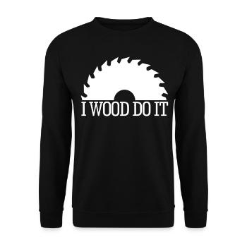 Woodworking Wood Saw Furniture Workshop - Unisex Pullover - Schwarz - Vorne - Alina (178cm) & Michal (187cm)