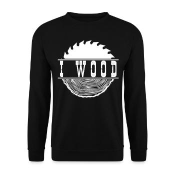 Wood Saw Furniture Workshop Woodworking - Unisex Pullover - Schwarz - Vorne - Alina (178cm) & Michal (187cm)