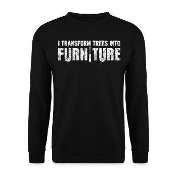 Wood Woodworking Workshop - Unisex Sweatshirt - black - Front - Alina (178cm) & Michal (187cm)