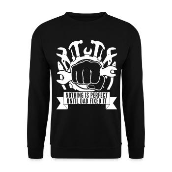 Dad DIY Workshop Craftsman Handyman - Unisex Pullover - Schwarz - Vorne - Alina (178cm) & Michal (187cm)