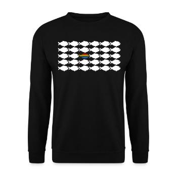LGBT Fish Lesbian Rainbow Flag - Unisex Sweatshirt - black - Front - Alina (178cm) & Michal (187cm)