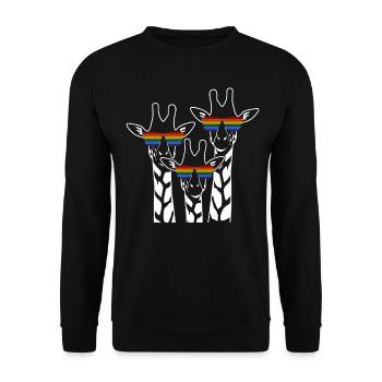 LGBT Giraffes Lesbian Rainbow Flag - Unisex Sweatshirt - black - Front - Alina (178cm) & Michal (187cm)