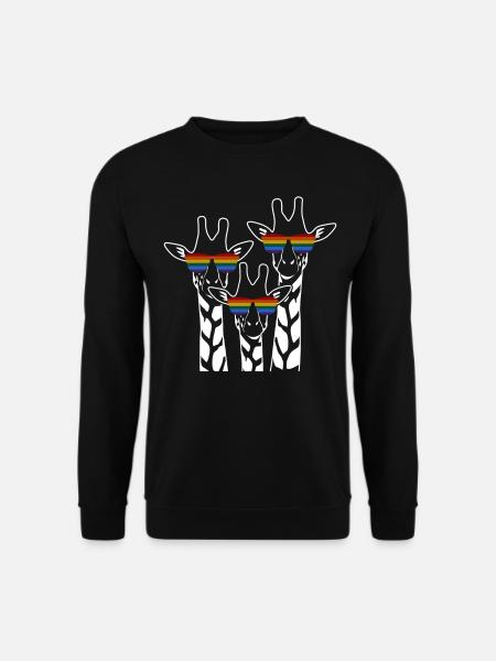 LGBT Giraffes Lesbian Rainbow Flagge - Unisex Pullover - Schwarz