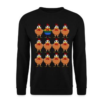 LGBT Chicken Gay Lesbian Rainbow Flag - Unisex Sweatshirt - black - Front - Alina (178cm) & Michal (187cm)