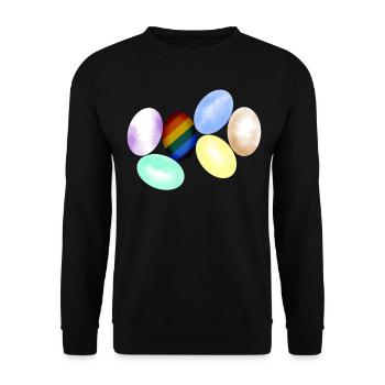 LGBT Chicken Eggs Lesbian Rainbow Flag - Unisex Sweatshirt - black - Front - Alina (178cm) & Michal (187cm)