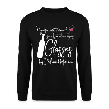 Vino Verre à vin Vin Buveur de vin Rouge - Sweat-shirt Unisexe - noir - Devant - Alina (178cm) & Michal (187cm)