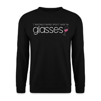 Red Wine Glasses Wine Drinker Vino - Unisex Pullover - Schwarz - Vorne - Alina (178cm) & Michal (187cm)