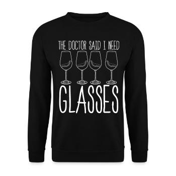 Wine Glass Vino Wine Drinker - Unisex Pullover - Schwarz - Vorne - Alina (178cm) & Michal (187cm)