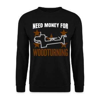 Wood Turner Lathe Woodturning Workshop - Unisex Sweatshirt - black - Front - Alina (178cm) & Michal (187cm)