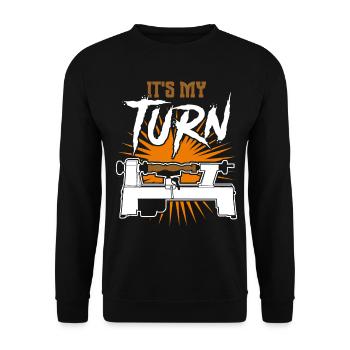 Lathe Woodturning Workshop Wood Turner - Unisex Pullover - Schwarz - Vorne - Alina (178cm) & Michal (187cm)