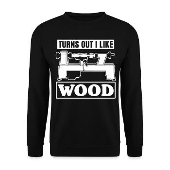 Workshop Lathe Woodturning Wood Turner - Unisex Pullover - Schwarz - Vorne - Alina (178cm) & Michal (187cm)