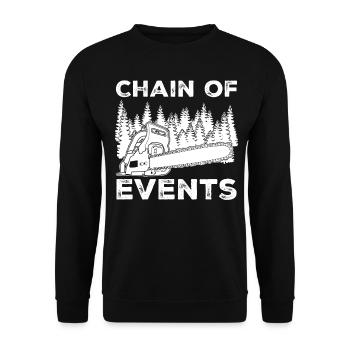Chainsaw Chain Saw Lumberjack Fire Wood - Unisex Sweatshirt - black - Front - Alina (178cm) & Michal (187cm)