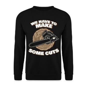 Chainsaw Chain Saw Fire Wood Lumberjack - Unisex Sweatshirt - black - Front - Alina (178cm) & Michal (187cm)
