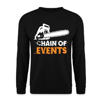 Chain Saw Lumberjack Fire Wood Chainsaw - Unisex Sweatshirt - black - Front - Alina (178cm) & Michal (187cm)