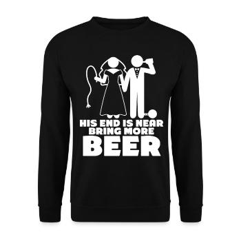 Groom Bride Beer Best Man Groomsmen - Unisex Pullover - Schwarz - Vorne - Alina (178cm) & Michal (187cm)