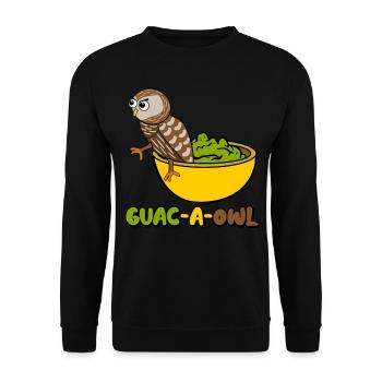 Guacamole Hibou Tortilla Chips Avocat - Sweat-shirt Unisexe - noir - Devant - Alina (178cm) & Michal (187cm)