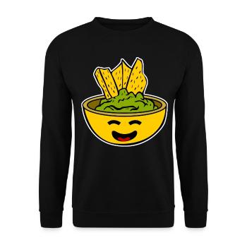 Bol de guacamole Croustilles tortilla Avocat - Sweat-shirt Unisexe - noir - Devant - Alina (178cm) & Michal (187cm)
