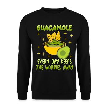 Tortilla Chips Avocado Guacamole - Unisex Pullover - Schwarz - Vorne - Alina (178cm) & Michal (187cm)