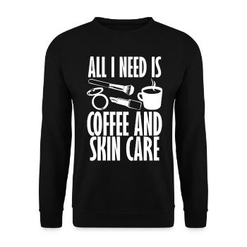 Skin Care Serum Face Mask Sunscreen - Unisex Sweatshirt - black - Front - Alina (178cm) & Michal (187cm)