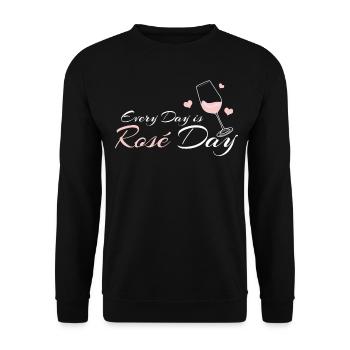 Rosé Wine Glasses Vino - Unisex Pullover - Schwarz - Vorne - Alina (178cm) & Michal (187cm)
