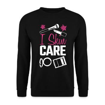 Serum Sunscreen Skin Care Face Mask - Unisex Sweatshirt - black - Front - Alina (178cm) & Michal (187cm)