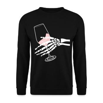 Red Wine Vino Rosé Wine Glasses - Unisex Pullover - Schwarz - Vorne - Alina (178cm) & Michal (187cm)