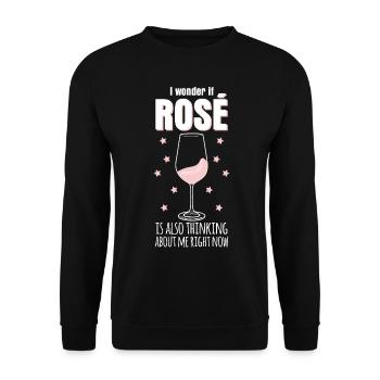 Vino Rosé Red Wine Glass - Unisex Pullover - Schwarz - Vorne - Alina (178cm) & Michal (187cm)