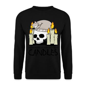 bougie chat bougie crâne bougies - Sweat-shirt Unisexe - noir - Devant - Alina (178cm) & Michal (187cm)