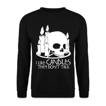 Bougies Crâne Bougie Fabrication de bougies - Sweat-shirt Unisexe - noir - Devant - Alina (178cm) & Michal (187cm)