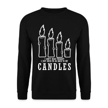 Candle Candlemaking Candles - Unisex Sweatshirt - black - Front - Alina (178cm) & Michal (187cm)