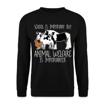 Animal Welfare Vegan Animal Rights - Unisex Sweatshirt - black - Front - Alina (178cm) & Michal (187cm)