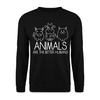 Protection des animaux Vegan Droits des animaux - Sweat-shirt Unisexe - noir - Devant - Alina (178cm) & Michal (187cm)