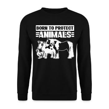 Animal Rights Vegan Save Animals - Unisex Sweatshirt - black - Front - Alina (178cm) & Michal (187cm)
