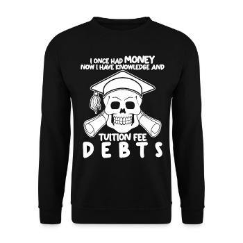 Students Tuition Fee Semester Fee - Unisex Sweatshirt - black - Front - Alina (178cm) & Michal (187cm)