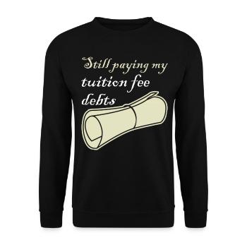 Tuition Fee College Student - Unisex Sweatshirt - black - Front - Alina (178cm) & Michal (187cm)