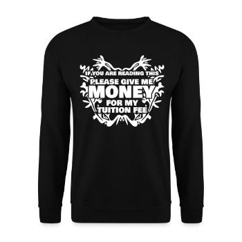 College Student Tuition Fee - Unisex Sweatshirt - black - Front - Alina (178cm) & Michal (187cm)