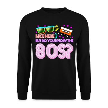 1980 Retro 80s - Unisex Sweatshirt - black - Front - Alina (178cm) & Michal (187cm)