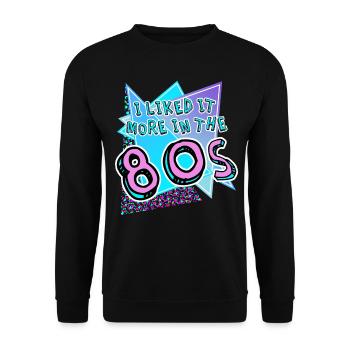 Retro 1980's 80s Vintage - Unisex Sweatshirt - black - Front - Alina (178cm) & Michal (187cm)