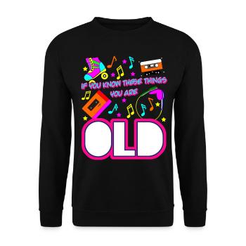 1980 Retro 80s Joke - Unisex Sweatshirt - black - Front - Alina (178cm) & Michal (187cm)