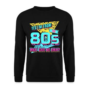 Années 80 Années 1980 Vintage - Sweat-shirt Unisexe - noir - Devant - Alina (178cm) & Michal (187cm)