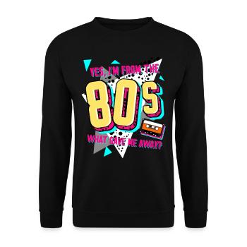 Années 1980 VintageAnnées 80 - Sweat-shirt Unisexe - noir - Devant - Alina (178cm) & Michal (187cm)