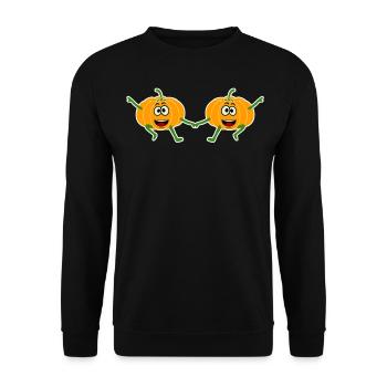 Citrouilles Joke Citrouille - Sweat-shirt Unisexe - noir - Devant - Alina (178cm) & Michal (187cm)